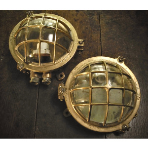 A ‘Pair’ of Brass Bulkhead Light Fittings