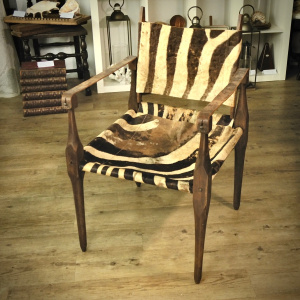 A Fine Collapsible Zebra-Skin ‘Roorkhee’ Campaign Chair