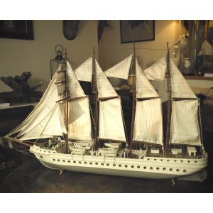 A Detailed Hand-Made Model of the Four Masted Clipper Ship of  the Esmeralda (Chile) Type
