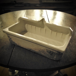 A Vintage Recessed Porcelain Soap-Holder