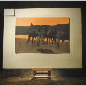 Prints by Frederic Remington - The Shadows at the Water Hole