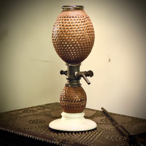 An Unusual Fine Parisian Glass, Ceramic and Cane Soda Siphon by Ragon et Cie, Paris
